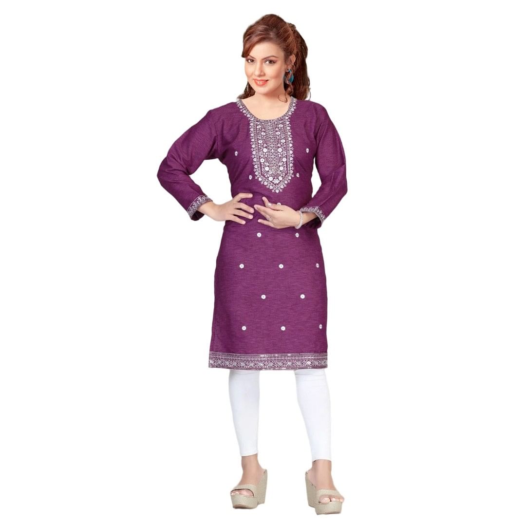 Authenzaa Women Kurti SMCKT088 Wine 
