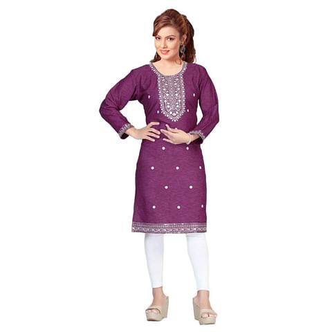Authenzaa Women Kurti SMCKT088 Wine 