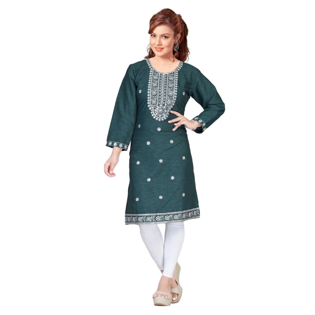 Authenzaa Women Kurti SMCKT089 Green 