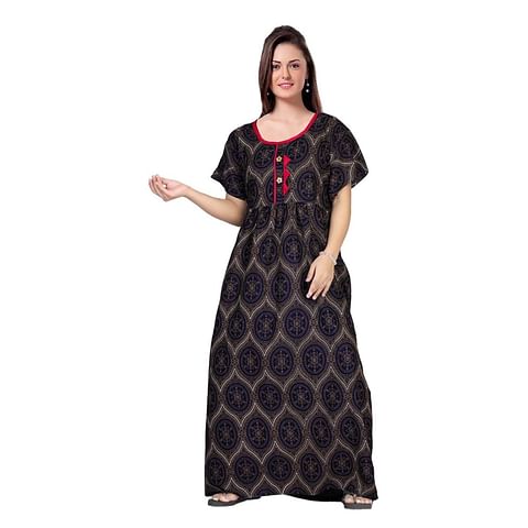 Authenzaa Women Nighty SMWN025 Navy 