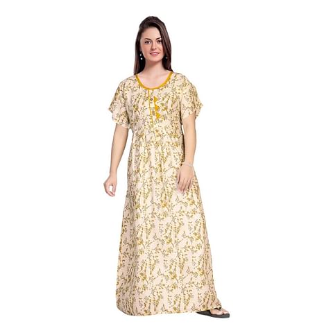 Authenzaa Women Nighty SMWN025 Cream 