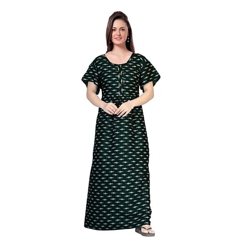 Authenzaa Women Nighty SMWN026 Green 