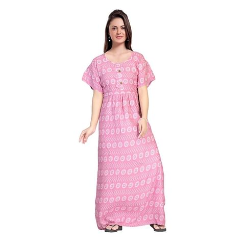 Authenzaa Women Nighty SMWN026 Pink 