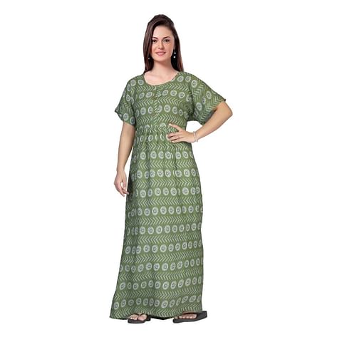 Authenzaa Women Nighty SMWN026 Light Green 