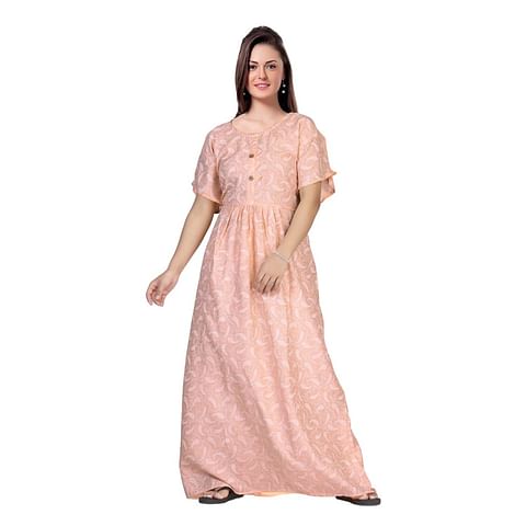 Authenzaa Women Nighty SMWN026 Peach 