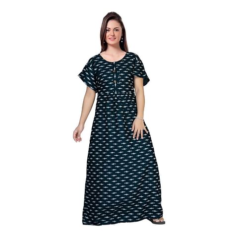 Authenzaa Women Nighty SMWN026 Turquoise 