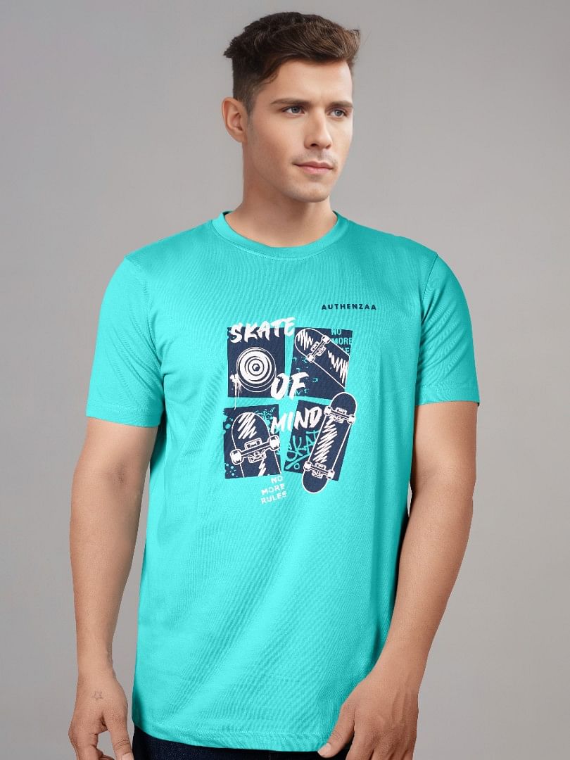 Authenzaa Men Round Neck T-Shirt SFRNT033 Mint 