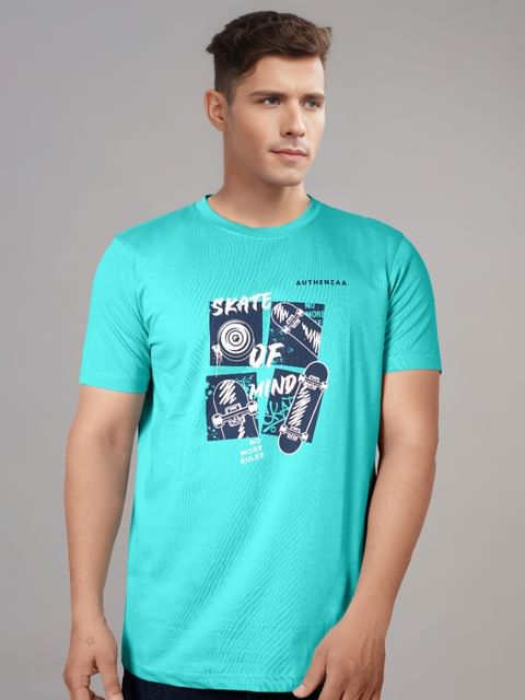 Authenzaa Men Round Neck T-Shirt SFRNT033 Mint 