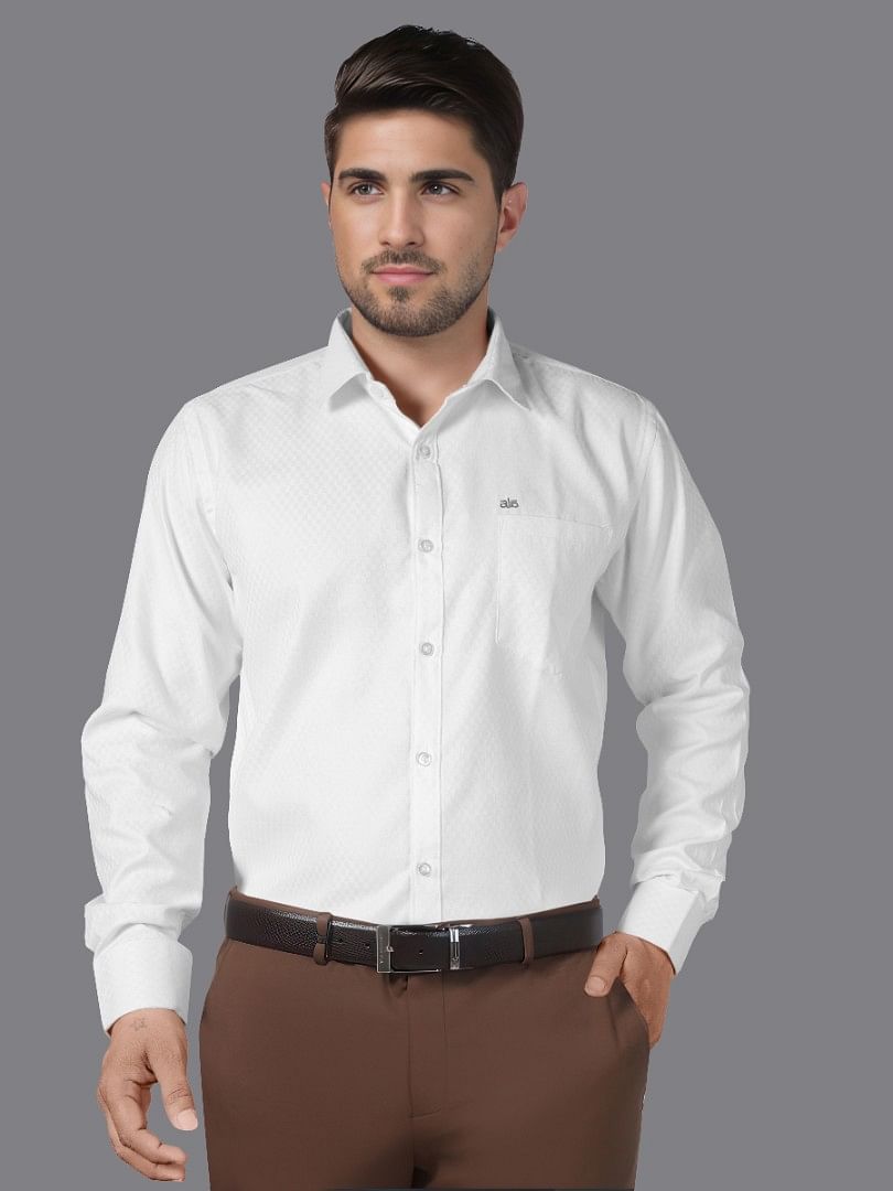 Authenzaa Men Formal Shirt ITFS009 White 