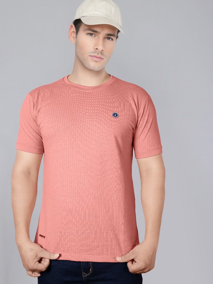 Authenzaa Men Round Neck T-Shirt BKRNT010 Pink 