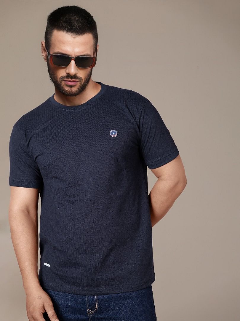 Authenzaa Men Round Neck T-Shirt BKRNT017 Navy 