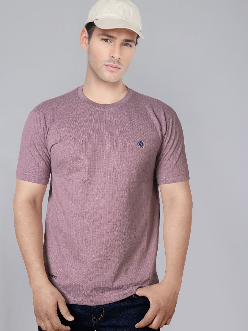 Authenzaa Men Round Neck T-Shirt BKRNT018 Purple 