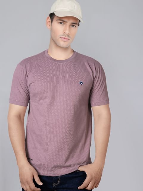 Authenzaa Men Round Neck T-Shirt BKRNT018 Purple 