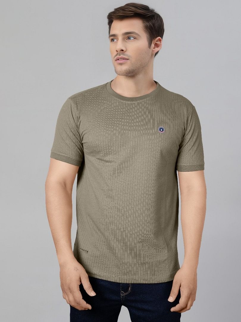 Authenzaa Men Round Neck T-Shirt BKRNT016 Pista 