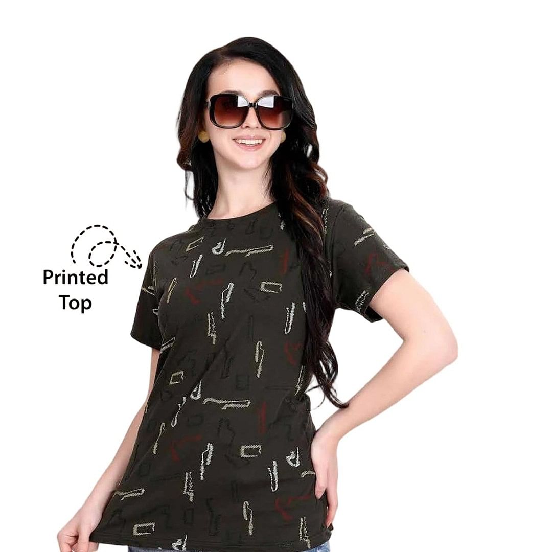Authenzaa Women T-Shirt ACWTS022  DARK GREY 