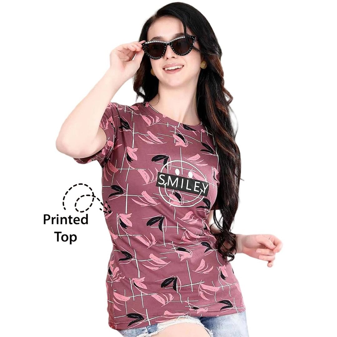 Authenzaa Women T-Shirt ACWTS023 ROSE PINK 