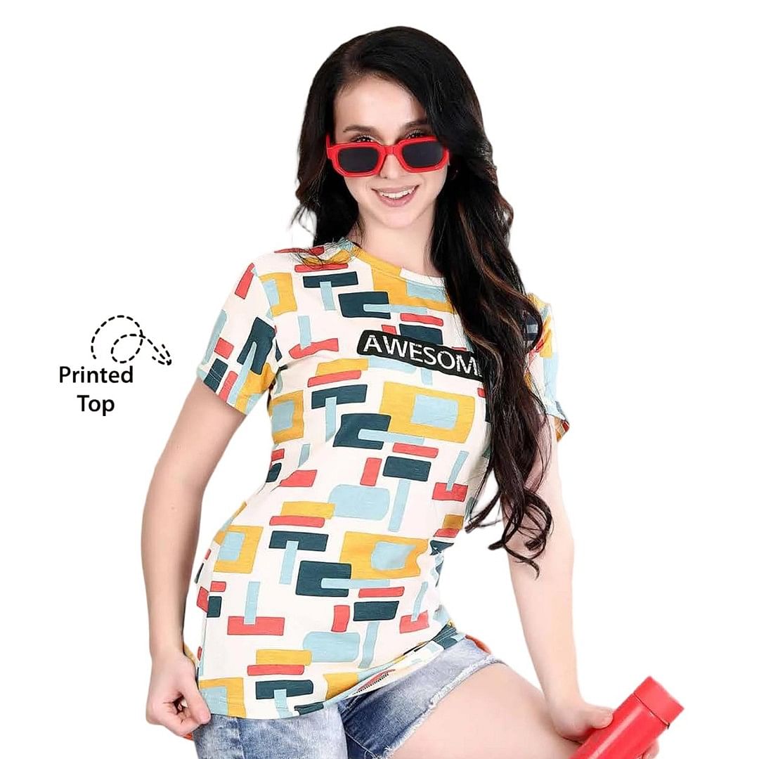 Authenzaa Women T-Shirt ACWTS029 MULTI 