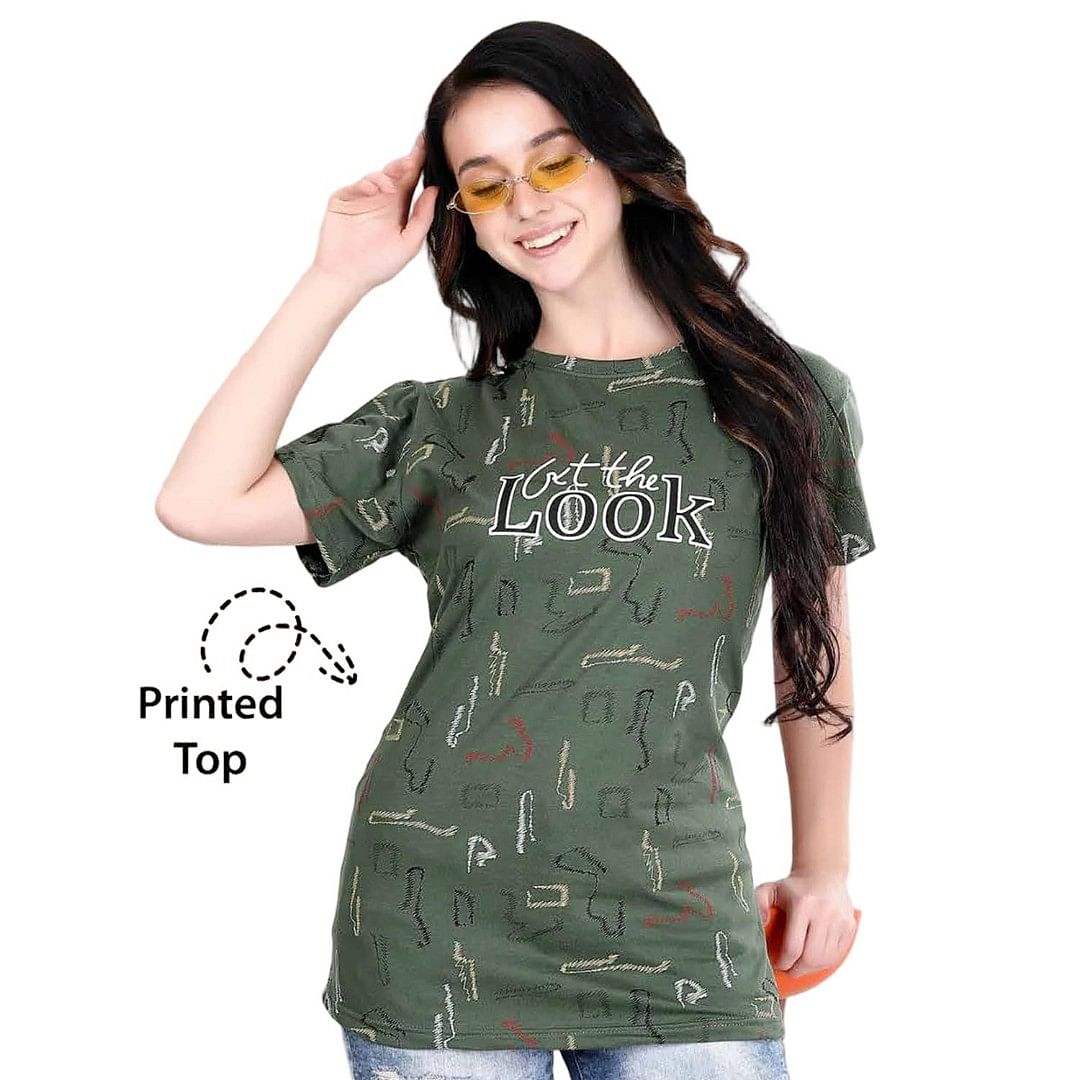 Authenzaa Women T-Shirt ACWTS031 DARK GREEN 