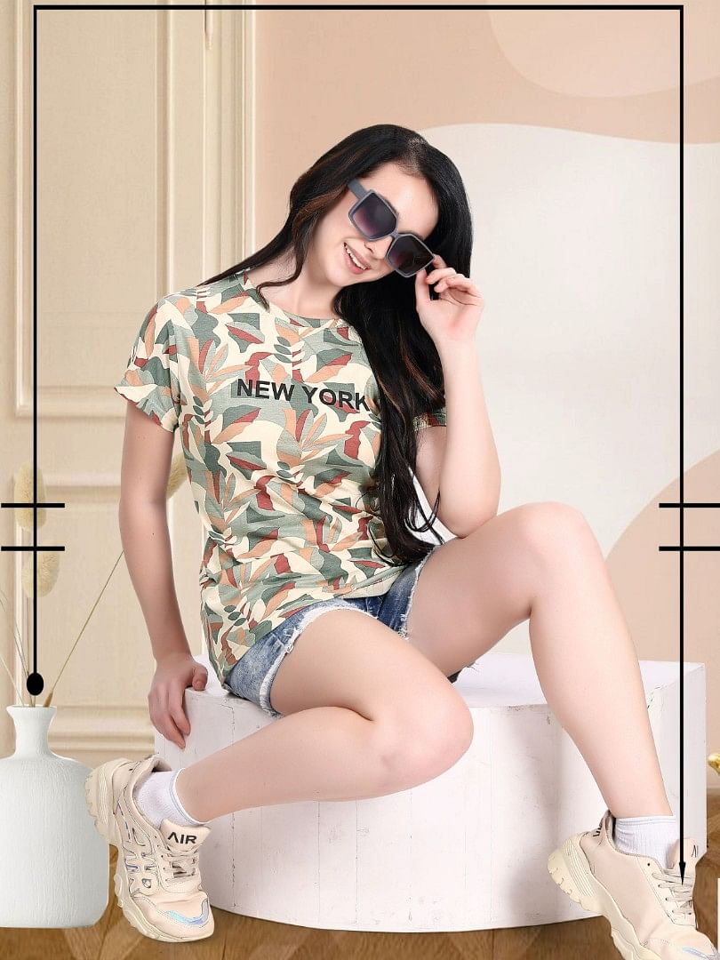 Authenzaa Women T-Shirt ACWTS026 Multi