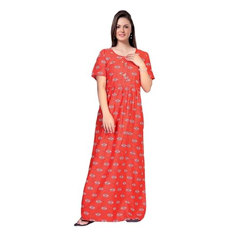 Authenzaa Women Nighty SMWN027 Coral 
