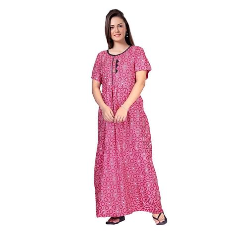 Authenzaa Women Nighty SMWN028 Pink 