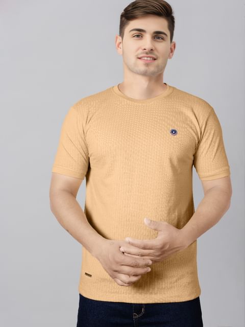 Authenzaa Men Round Neck T-Shirt BKRNT020 Lemon 