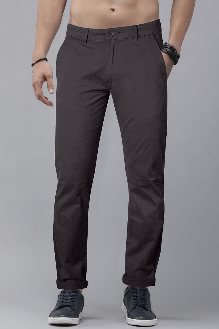 Authenzaa Men Casual Trouser CT4S006 Dark Grey 