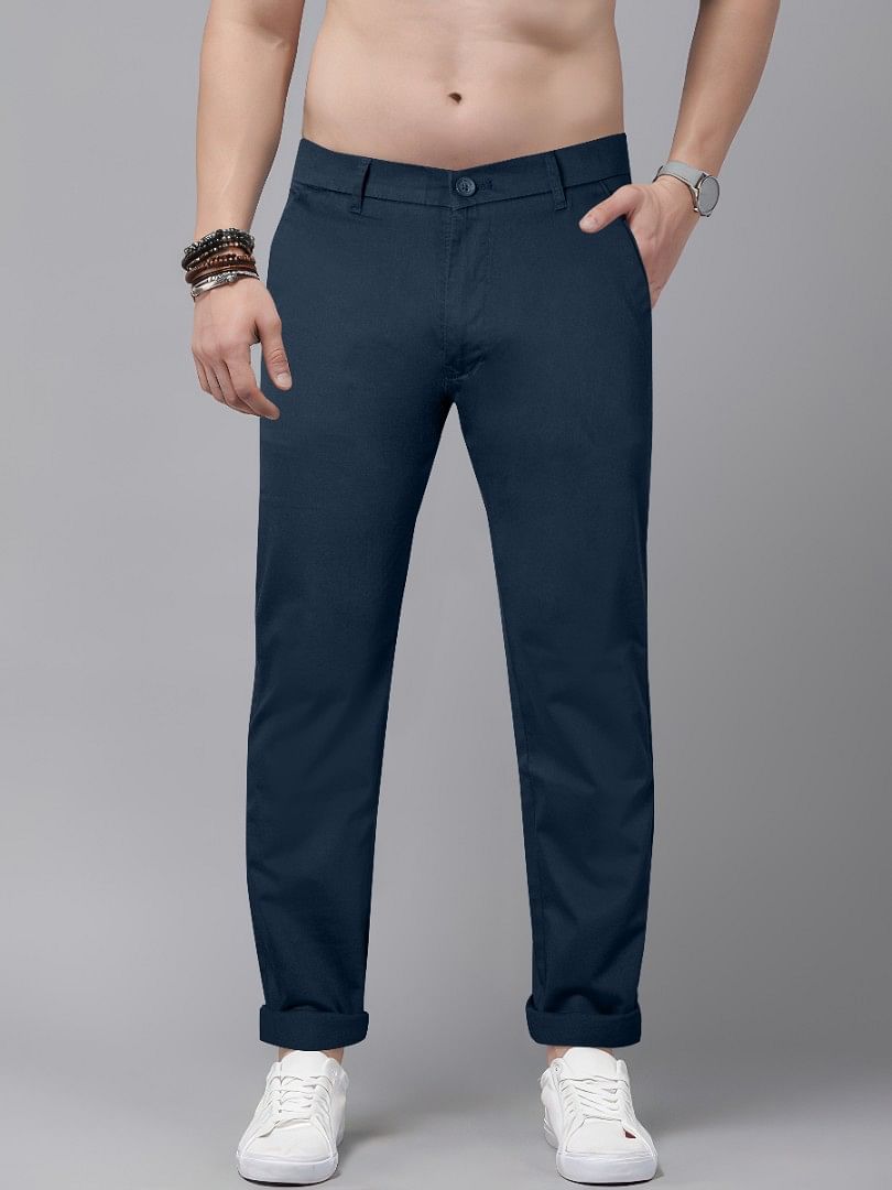 Authenzaa Men Casual Trouser CT4S014 Navy Blue 