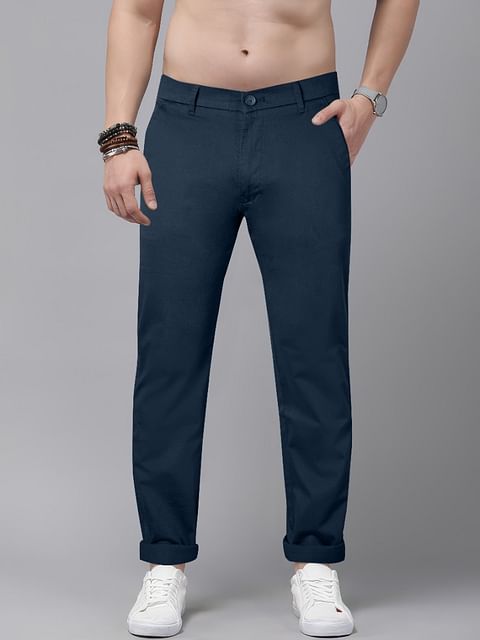 Authenzaa Men Casual Trouser CT4S014 Navy Blue 