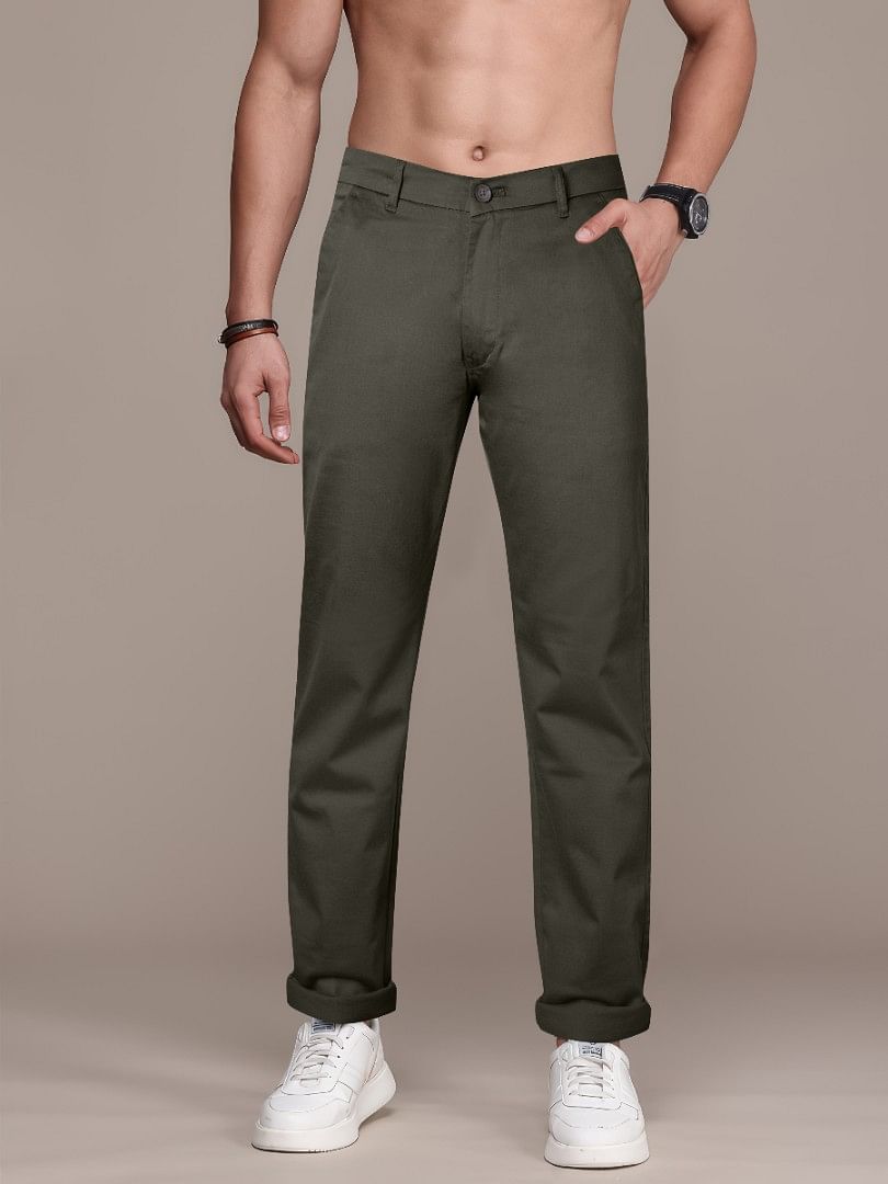 Authenzaa Men Casual Trouser CT4S011 Olive 