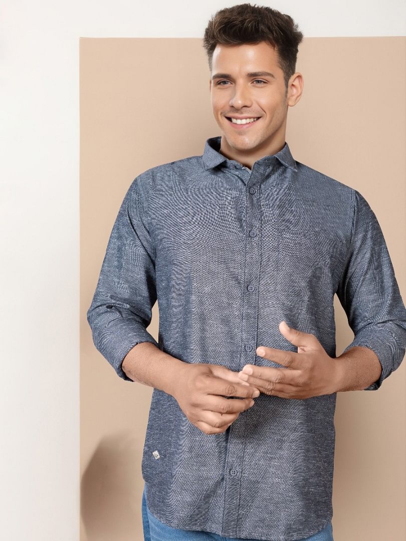 Authenzaa Men Casual Shirt SFCS069 Light Grey 