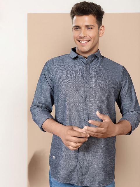 Authenzaa Men Casual Shirt SFCS069 Light Grey 