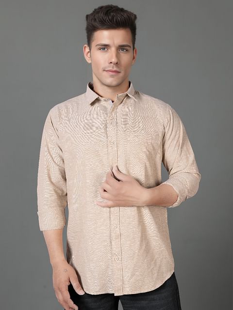 Authenzaa Men Casual Shirt SFCS071 Khakhi 