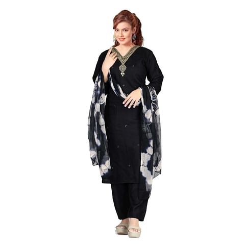 Authenzaa Women 3pcs Kurti Set SMCKS005 Black 