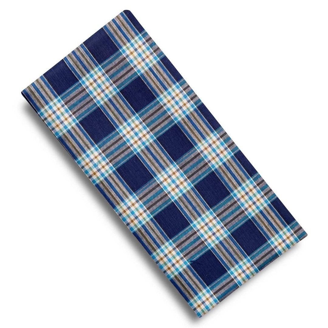 Authenzaa Men Checks Lungi BMCL002 Dark Blue 