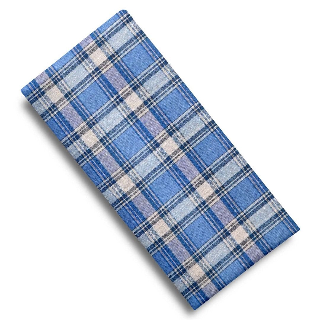 Authenzaa Men Checks Lungi BMCL003 Bright Blue 