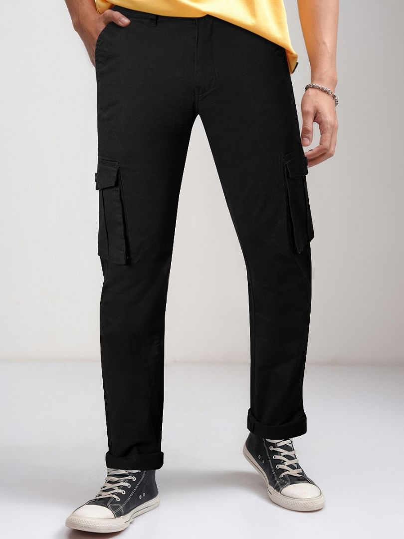 Authenzaa Men Cargo Pant 4SCP012 Black 