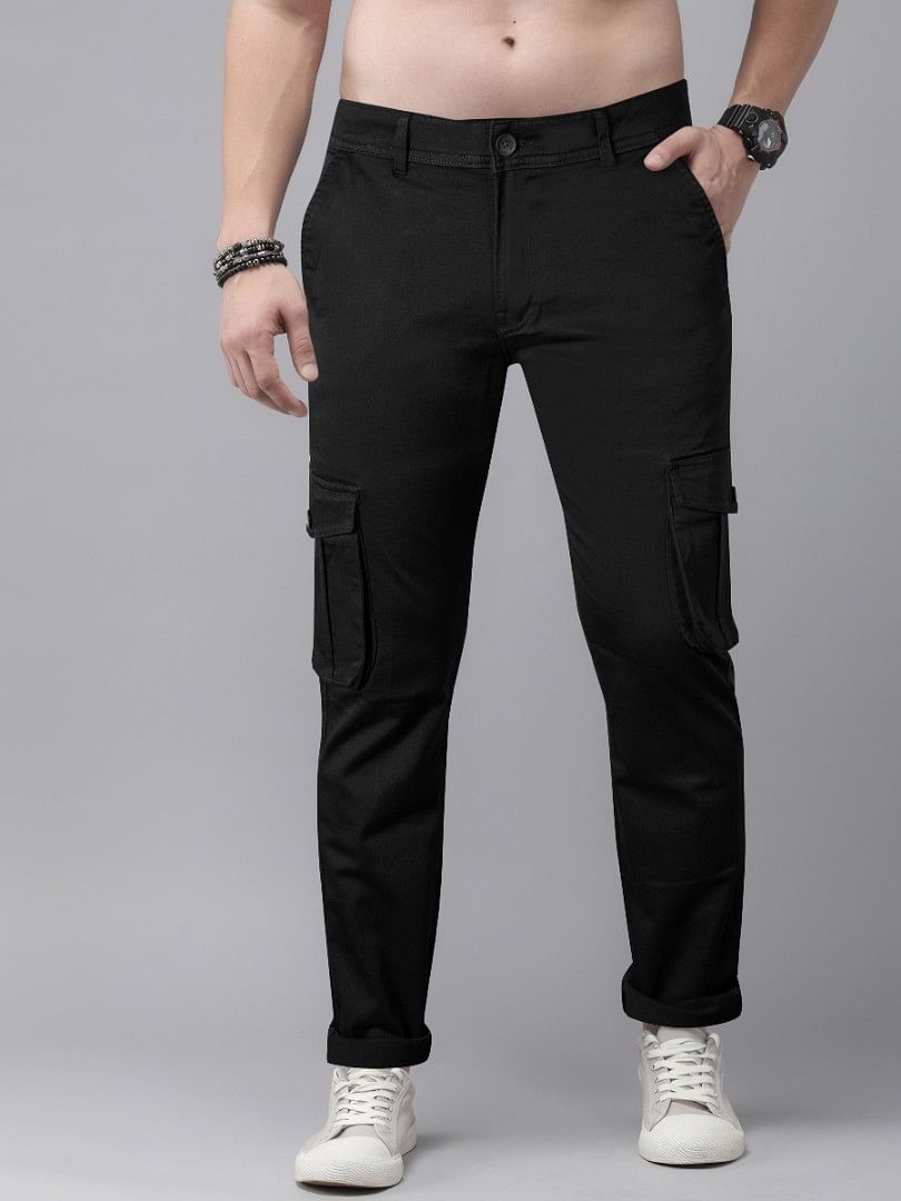 Authenzaa Men Cargo Pant 4SCP018 Black 