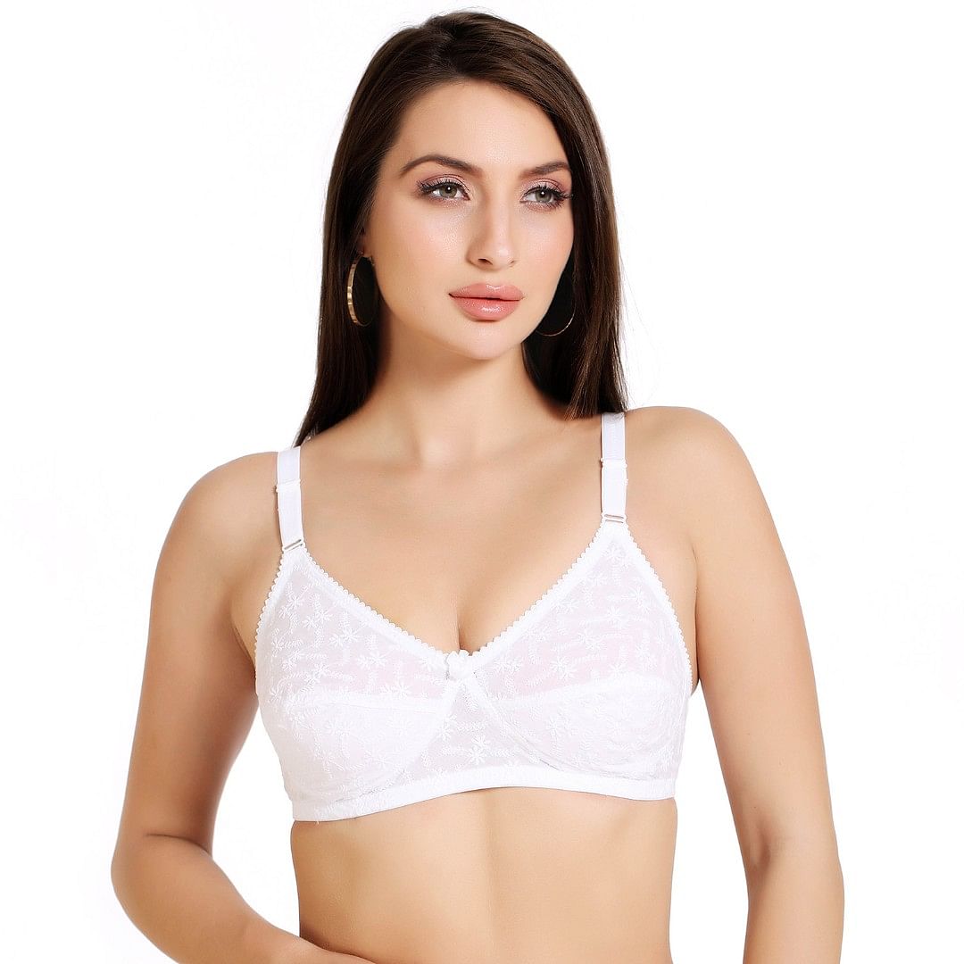 Wmn Bra KS062-Cotton Chik, White D3