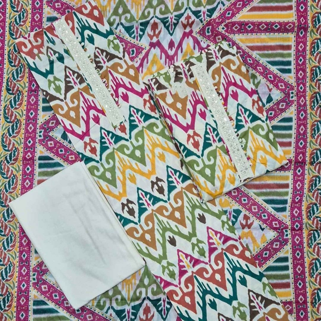 Authenzaa Women Dress Material ASDM002 Multi 