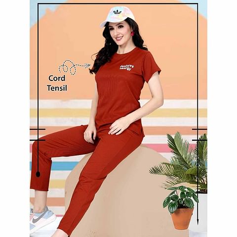 Authenzaa Women 2PC Nighty AC2N060 Red 