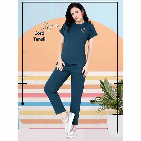 Authenzaa Women 2PC Nighty AC2N063 Blue 