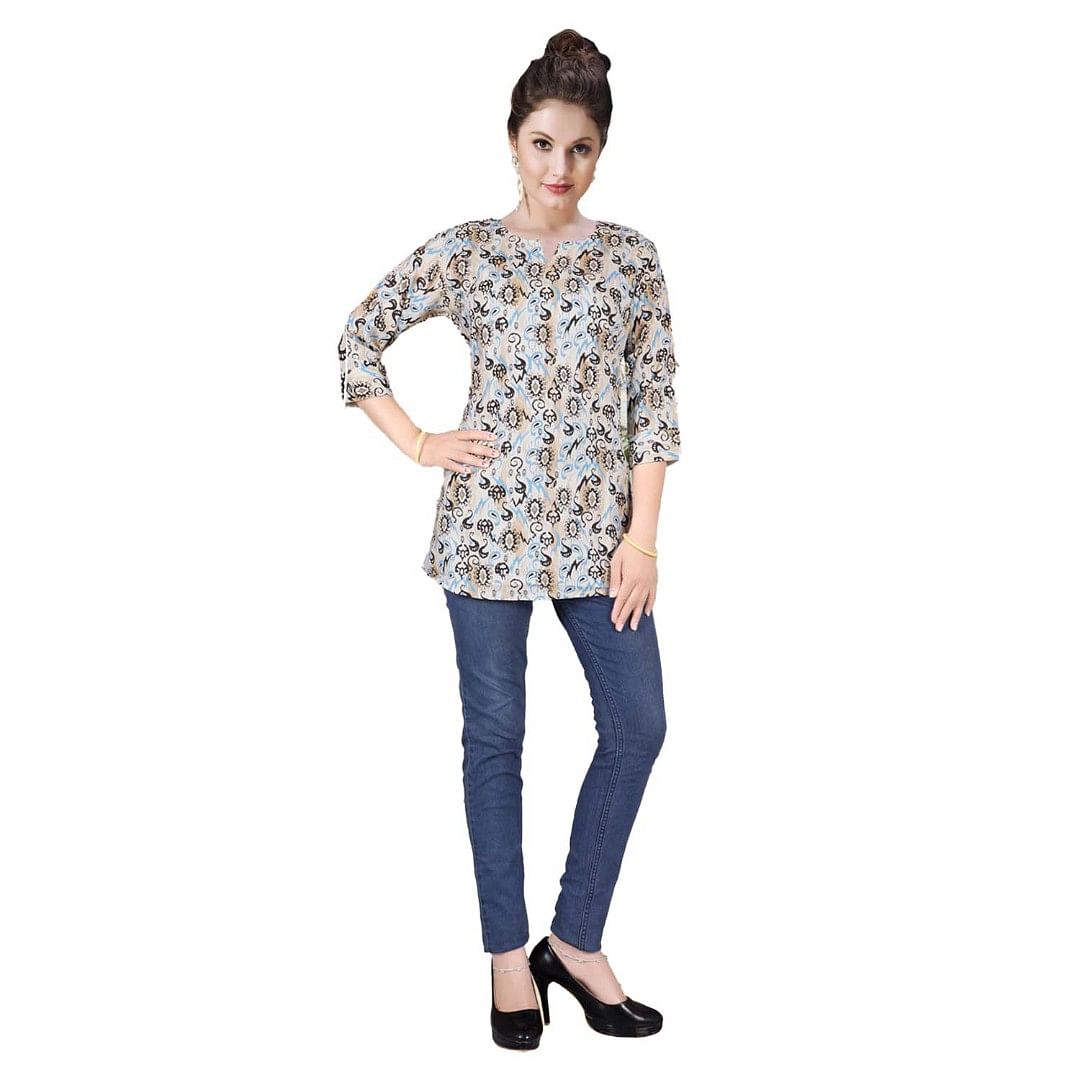 Authenzaa Women Short Kurti EVSWKT002 Multi 