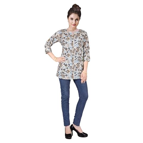 Authenzaa Women Short Kurti EVSWKT002 Multi 