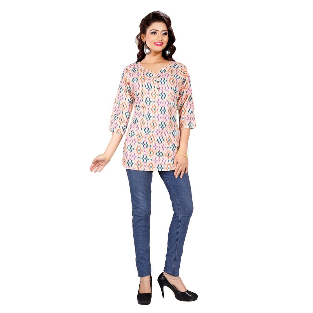 Authenzaa Women Short Kurti EVSWKT004 Multi 