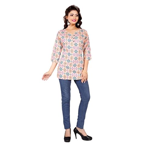 Authenzaa Women Short Kurti EVSWKT004 Multi 