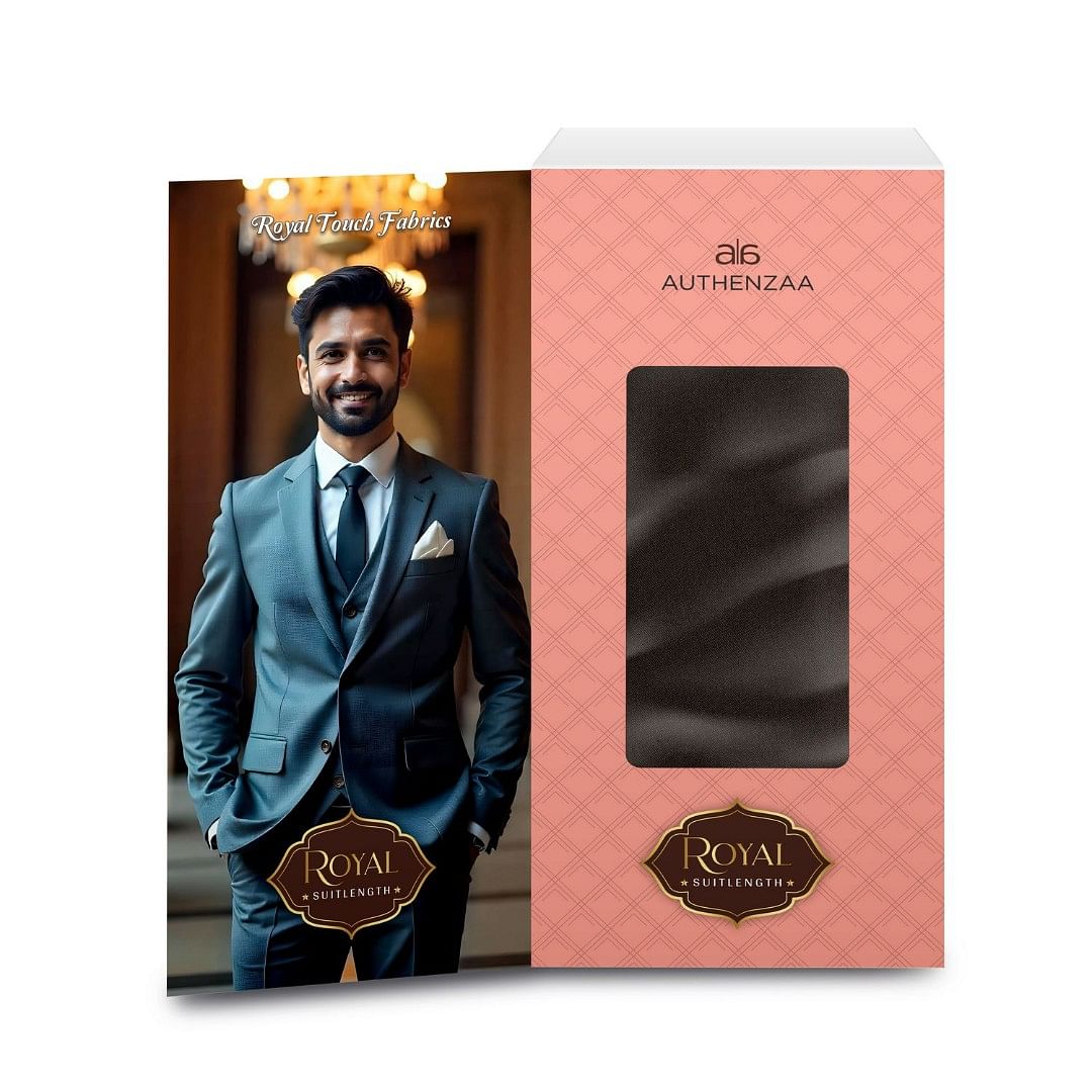 Authenzaa Men Royal Suit Length Fabric EXE006 Cedar 