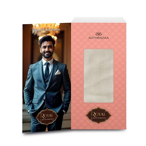 Authenzaa Men Royal Suit Length Fabric EXE006 Squirrel Grey 