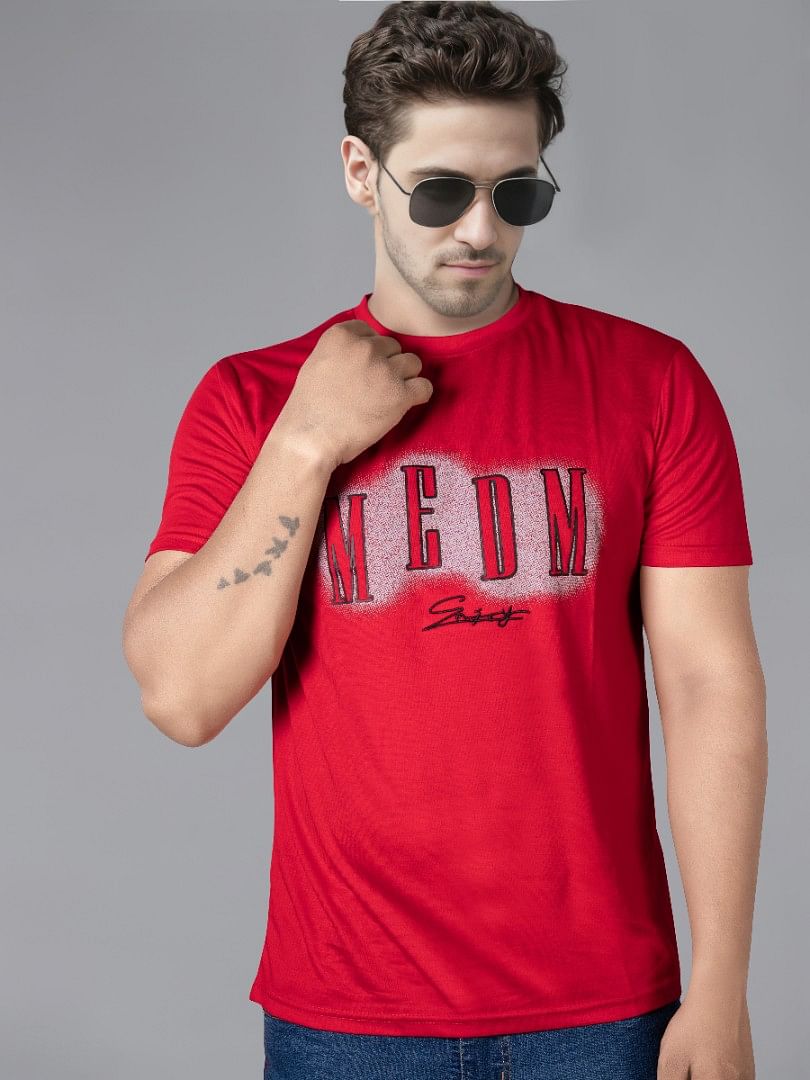 Authenzaa Round Neck T-Shirt GKRNT010 Red 
