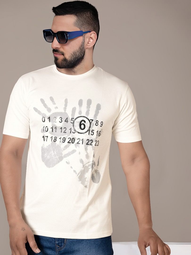 Authenzaa Round Neck T-Shirt GKRNT008 White 